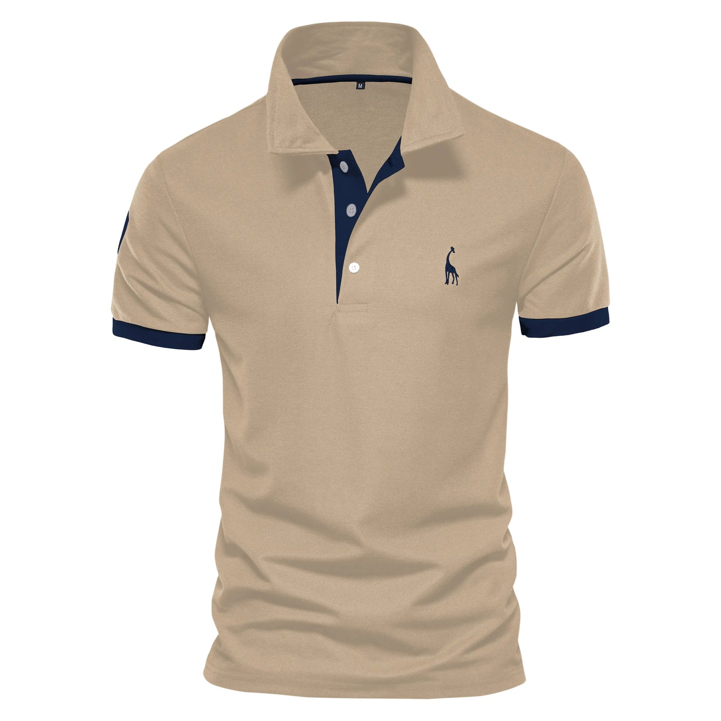 Men's Cotton Polos Giraffe Embroidery Short Sleeve Polo Shirts for Men High Quality Brand Design Polos Men Clothing