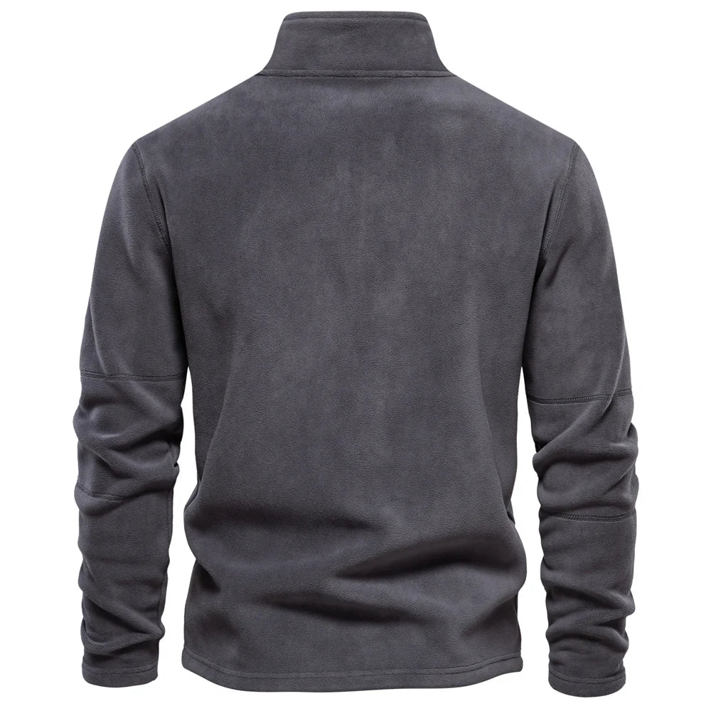 Men's Quality Thickened Warm Fleece Jacket for Men Zipper Neck Pullover Male Sweatshirt Soft Shell Jacket