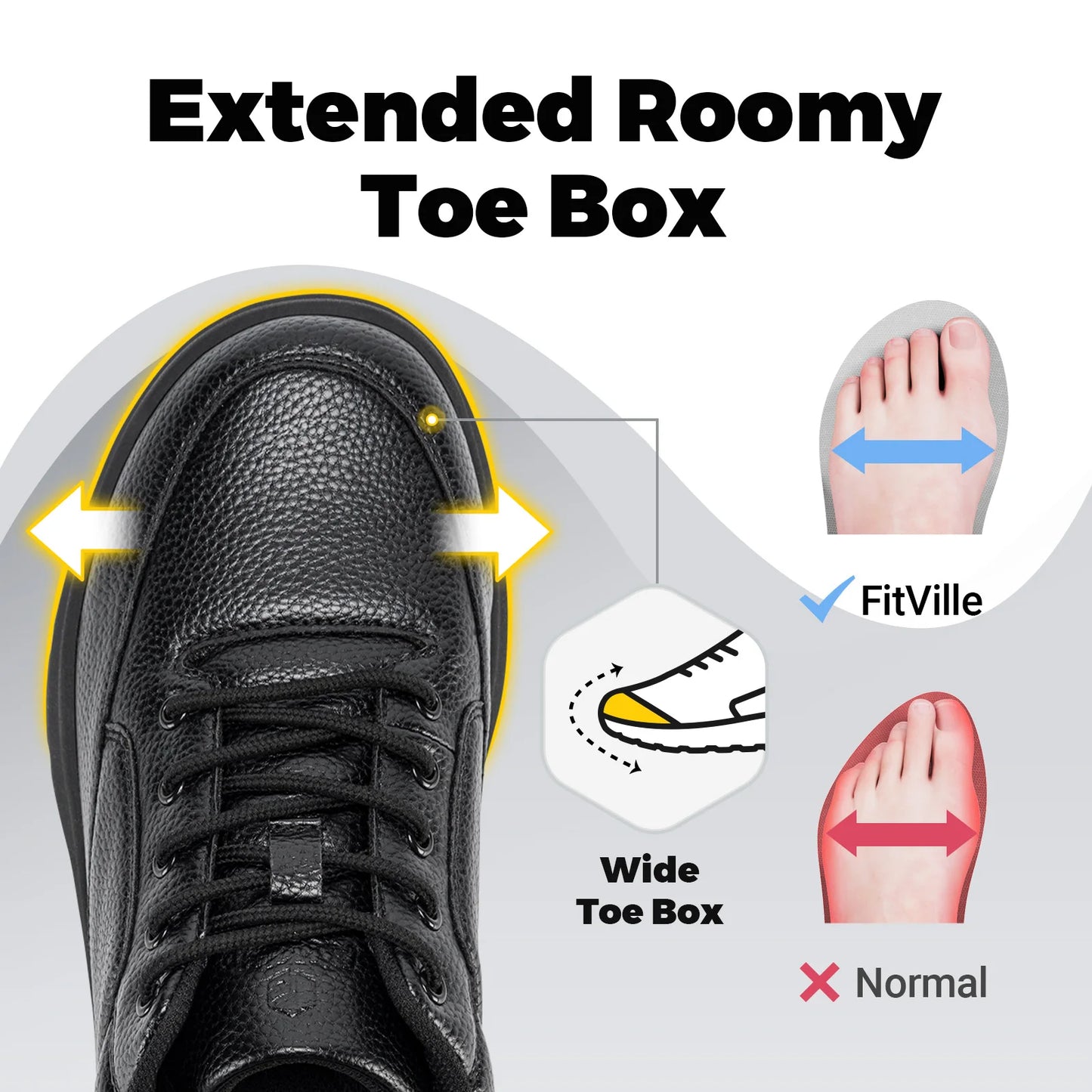 Wide Version Men's Leather Shoes Walking Shoes Oxford Shoes For Formal Business Shoe Comfortable All Day Wear