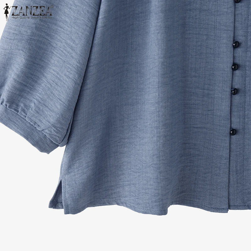 2025 Autumn Office Shirts Women Long Sleeve Buttons Blouses Casual O Neck Solid Loose Tops Female Work OL Blouses Chemise