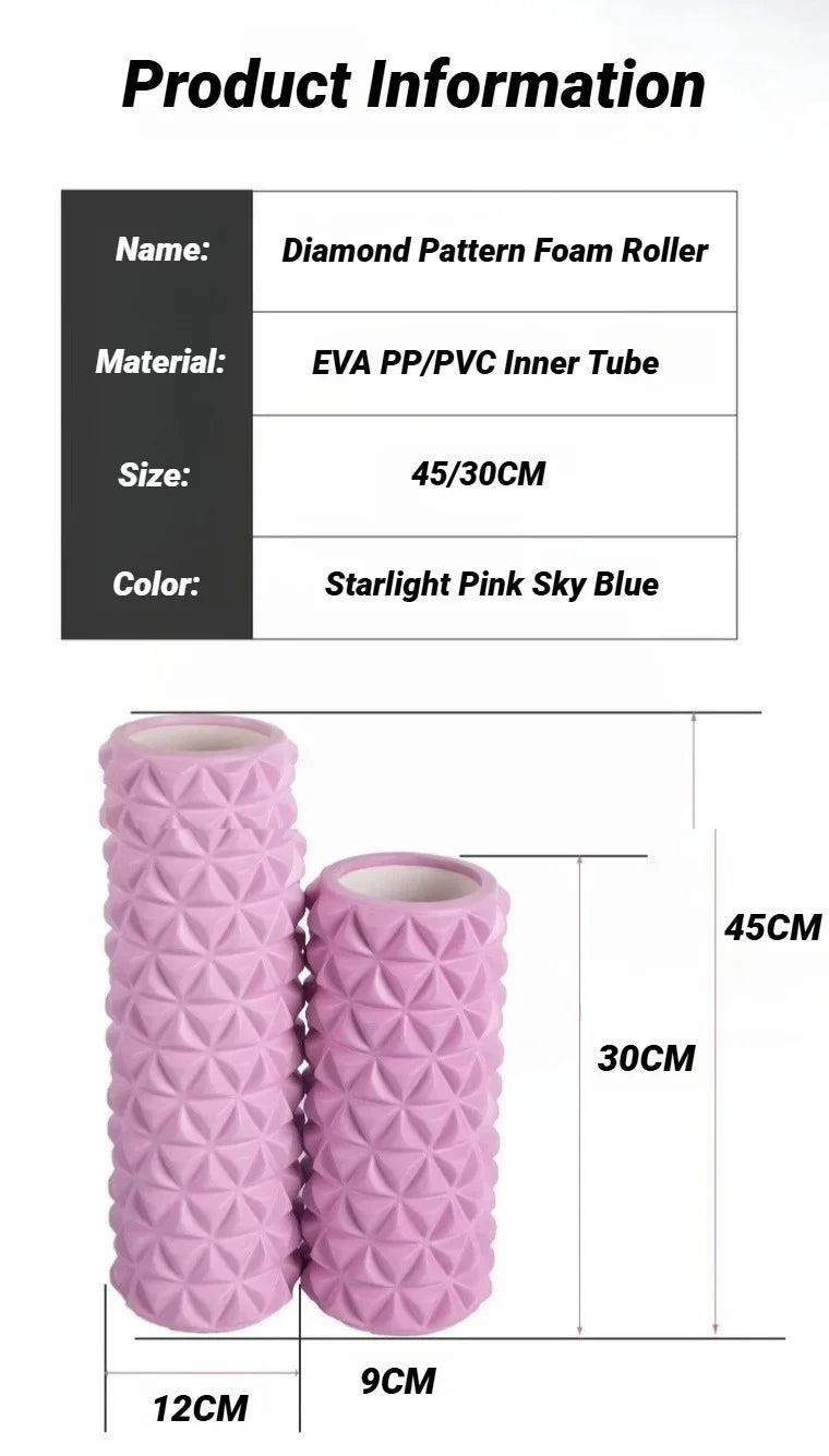 3D Diamond Foam EVA Massage Roller Holle Yoga Kolom Fitnessapparatuur Voor Spierfysiotherapie En Sportrevalidatie Rolle