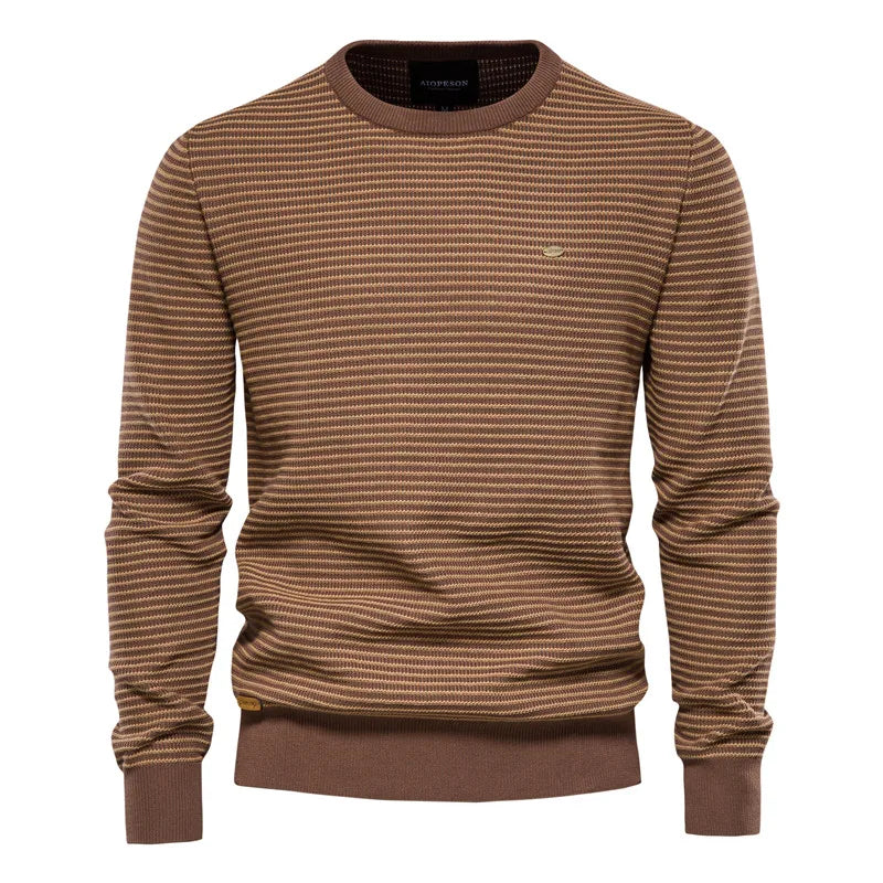 Men's Spliced Cotton Sweater Casual O-neck High Quality Pullover Knitted Sweaters Male New Winter Brand