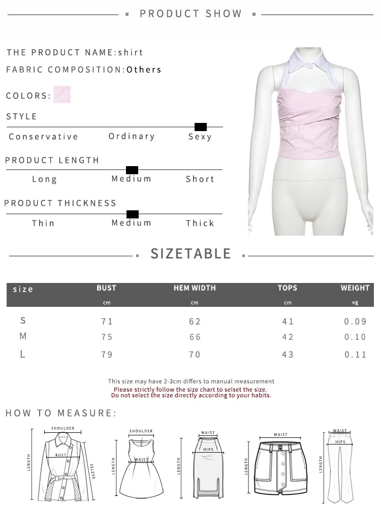Sweet Fit Striped Print 2Piece Set Women Patchwork Button Hollow Backless Button Tops + Lace-Up Puffy Skirt Matching Suit