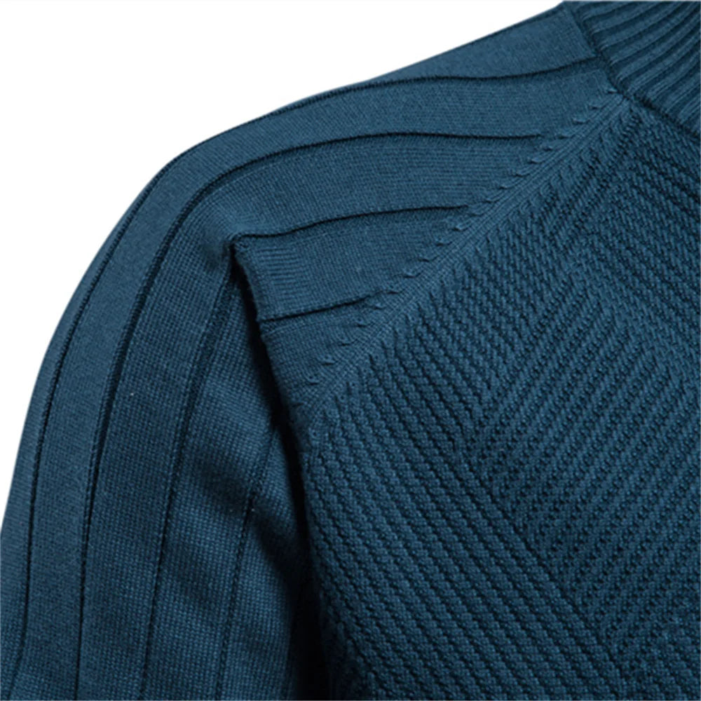 Men's Argyle Solid Colour Cardigan Casual Quality Zipper Cotton Winter Sweaters Basic Cardigans for Men