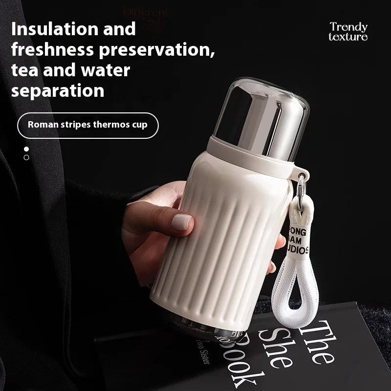Vakuumisolierte Thermosflasche aus Edelstahl 316 – 24/12 Stunden Heiß-/Kältespeicherung, auslaufsicher, minimalistisches Design, Reisebecher für Büro und Auto