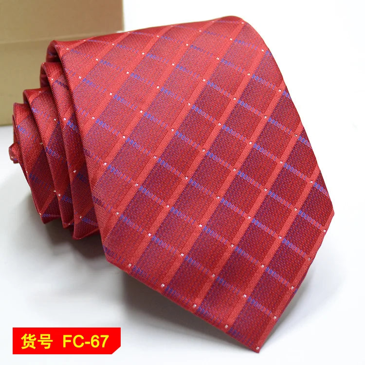 Men's Solid Color Stripe Floral Jacquard Necktie 7-8cm Width Fashionable Daily Wear Cravat for Wedding Party Gift