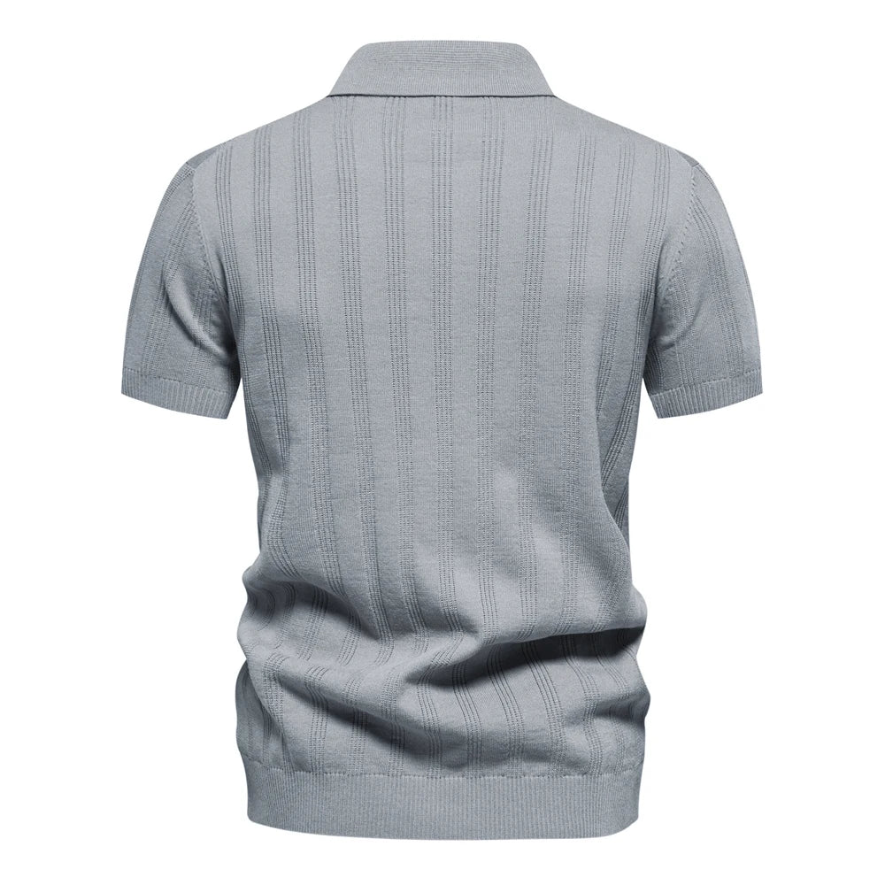 2024 Nieuw zomer geribbeld poloshirt voor heren, ademend en koel, merkkwaliteit heren poloshirts met textuur