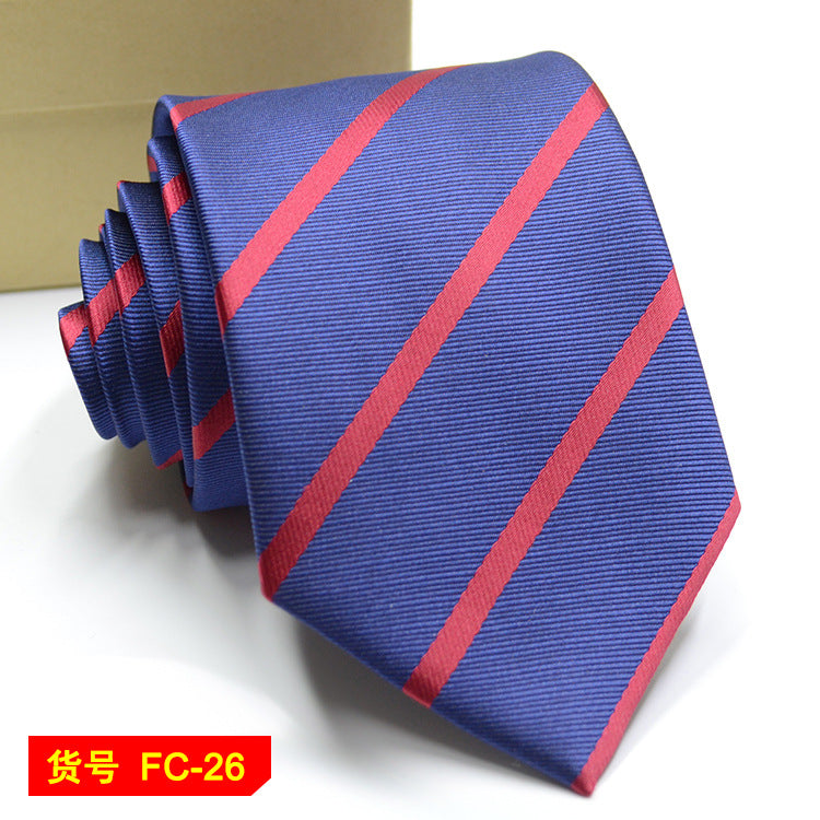 Men's Solid Color Stripe Floral Jacquard Necktie 7-8cm Width Fashionable Daily Wear Cravat for Wedding Party Gift