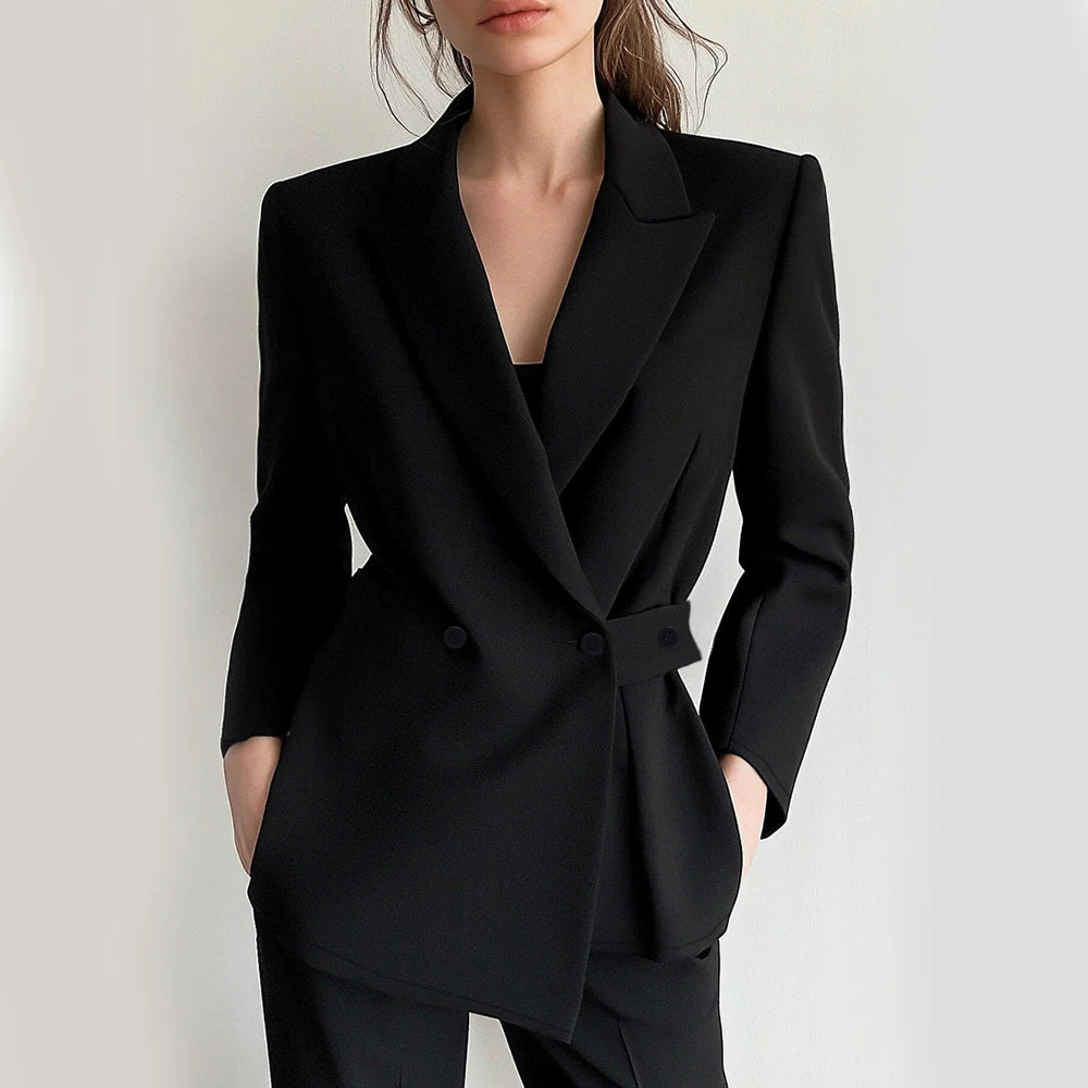 Damesblazers All Season Fashion Decent Button Lange Mouw Sjaalkraag Kantoordamesblazers