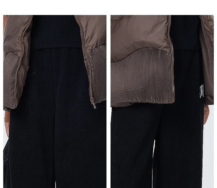 Women's Down Vest Loose Stand Collar, Solid Colour Duck Down, Sleeveless Jacket Basics Commuter For Ladies