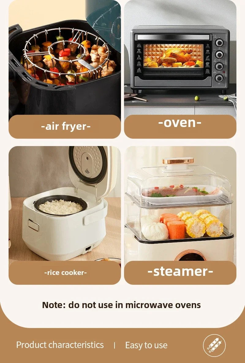 12/24/48 Spiesjes Keukengadgets Grill Airfryer RVS Grill Verticale Spies Hangend Oven Kebab Rek Kebab Houder