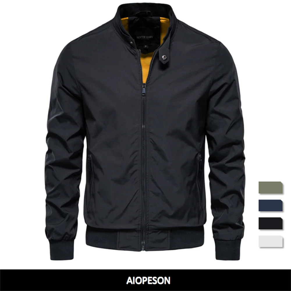 Solid Colour Baseball Jacket Men's Casual Stand Collar Bomber Men's Jackets Autumn High Quality Slim Fit Jackets for Men