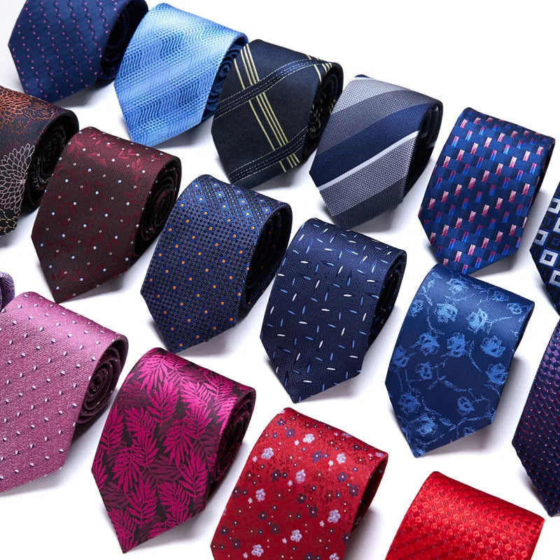Men's Business Neckties Men's Stripe Plaid Floral Blue Wedding Ties Jacquard Woven Men Neck Jacquard Ties Vintage Accessories