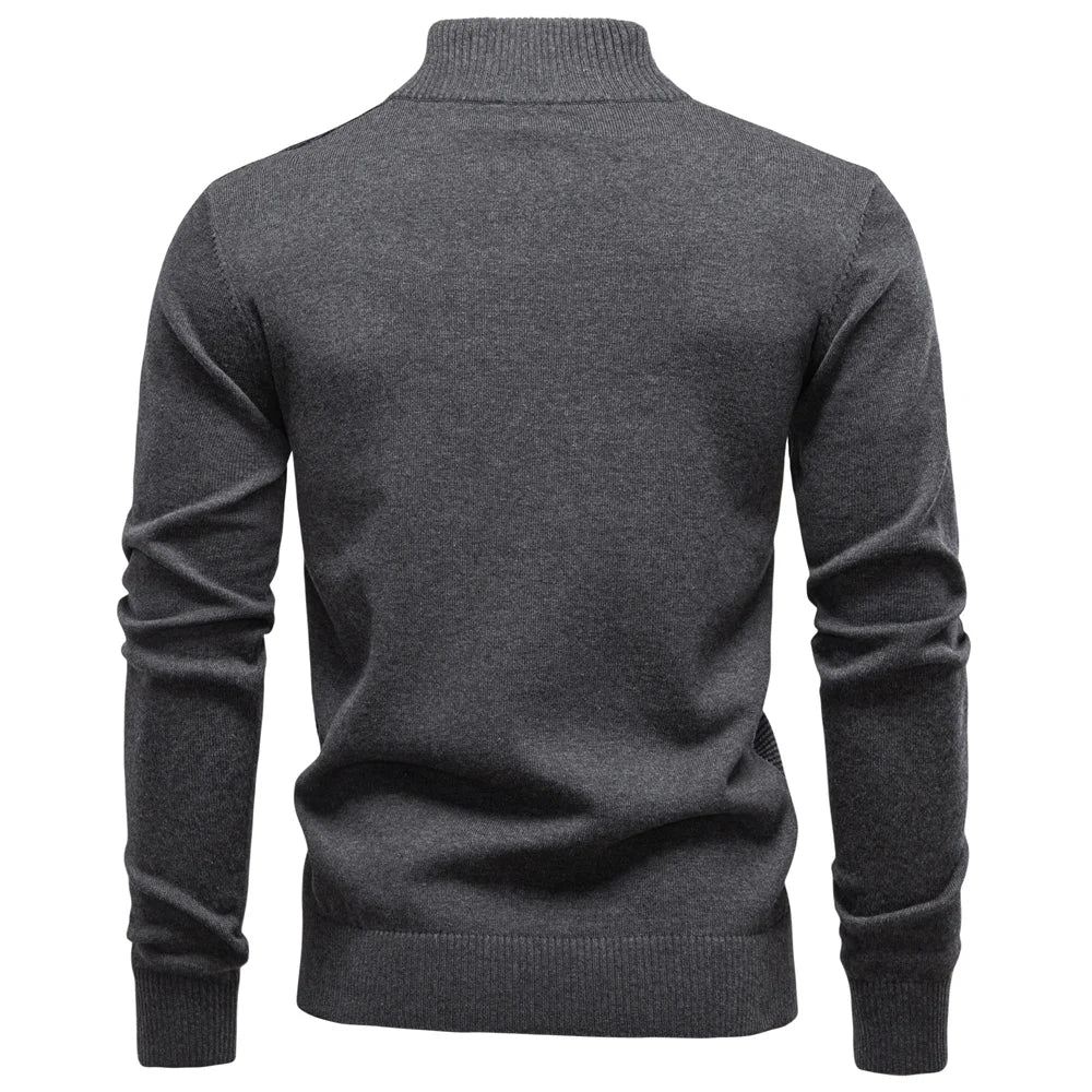 Men's Striped Sweater Solid Colour Knitted Pullover Warm Luxury Cotton Autumn Winter Casual Turtleneck Men's Sweaters