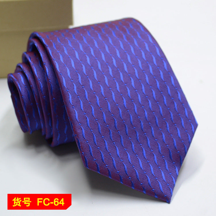 Men's Solid Color Stripe Floral Jacquard Necktie 7-8cm Width Fashionable Daily Wear Cravat for Wedding Party Gift