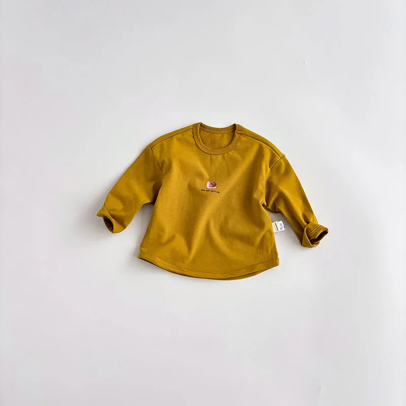 New Spring Kids Thin Style T-shirt Children Cartoon Animal Undershirts Girls Boys Outwear Tops 1-5T Unisex