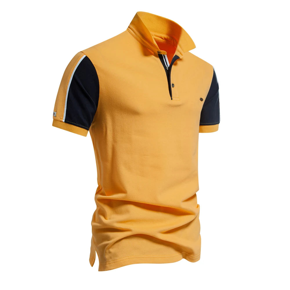 2024 Nieuw Zomer Patchwork Poloshirt Voor Heren Merk Kwaliteit Korte Mouw Honkbal Heren Polo's