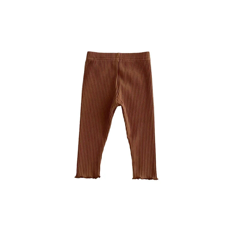 Herfst Baby Leggings Leuke Effen Kleur Meisjes Jongens Pit Strip Skinny Broek Ademende Peuterbroek 6M-3 & Unisex