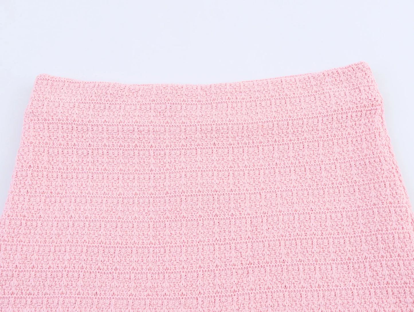 Elastic High Waist Patchwork Knit Skirt for Women Pleated Hem Elegant Long Ankle-Length Polyester Faldas Mujer