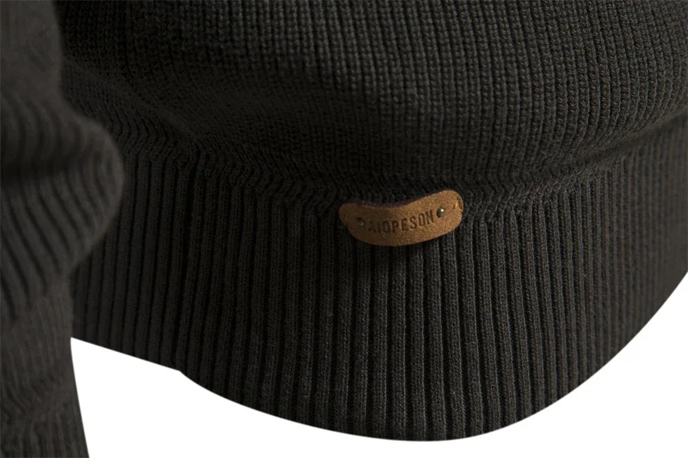 Men's Autumn and Winter Patchwork Colour Sweater For Men Zipper Cardigans High Quality Male Cotton Sweater
