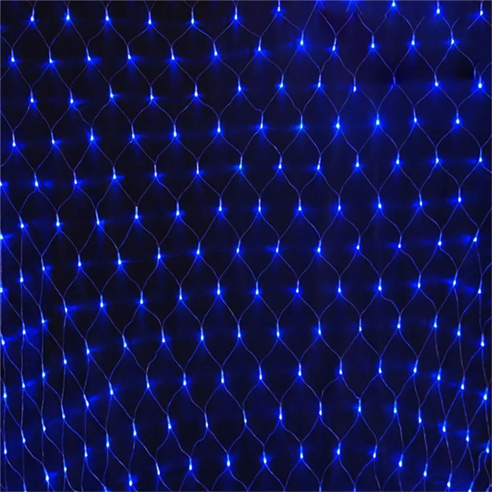 Christmas Net Mesh String Light Outdoor LED Garden Holiday Party Wedding Fairy Light Garland Tree Bushes Fence Wall Decor