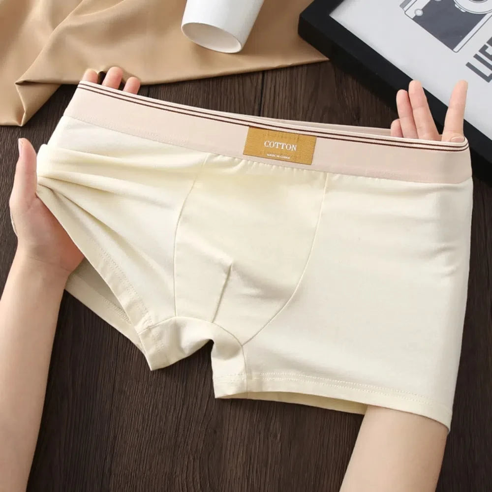 4 stuks ademende boxershorts voor heren, effen kleur, plus maten L-4XL, middelhoge taille, naadloos ondergoed, polyester, jongensondergoed
