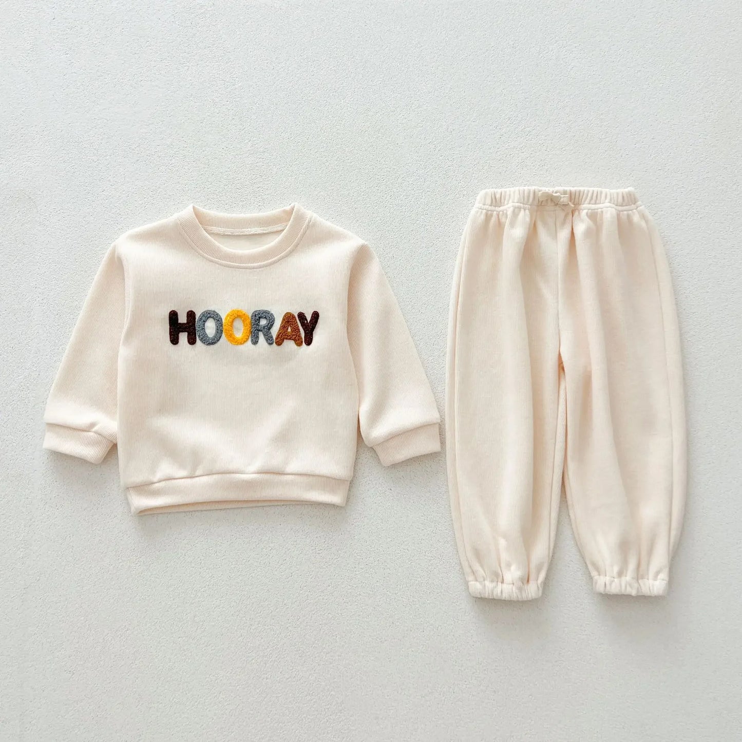 NEW Autumn Children's Clothing Pullover Set Boys Sweatshirt and Pants Girls Letter Hoodies Suit Kid's 2PCS Outfit 0-4Y Unisex