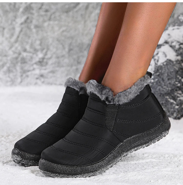 Women's Winter Waterproof Warm Fur Walking Shoes Moccasin Ladies Casual Footwear For Women