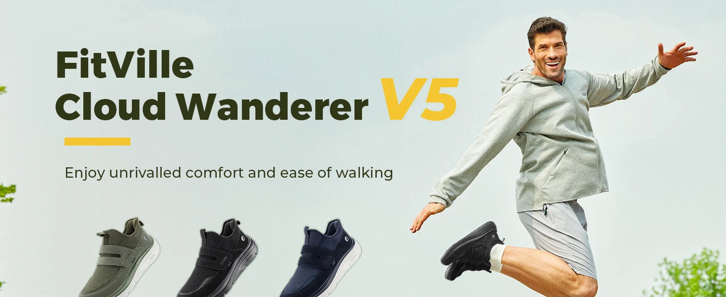 Men's Sports Shoes Wide 2e Hands-Free Walking Shoes Outdoor Fitness Running Lightweight Breathable With Arch Support