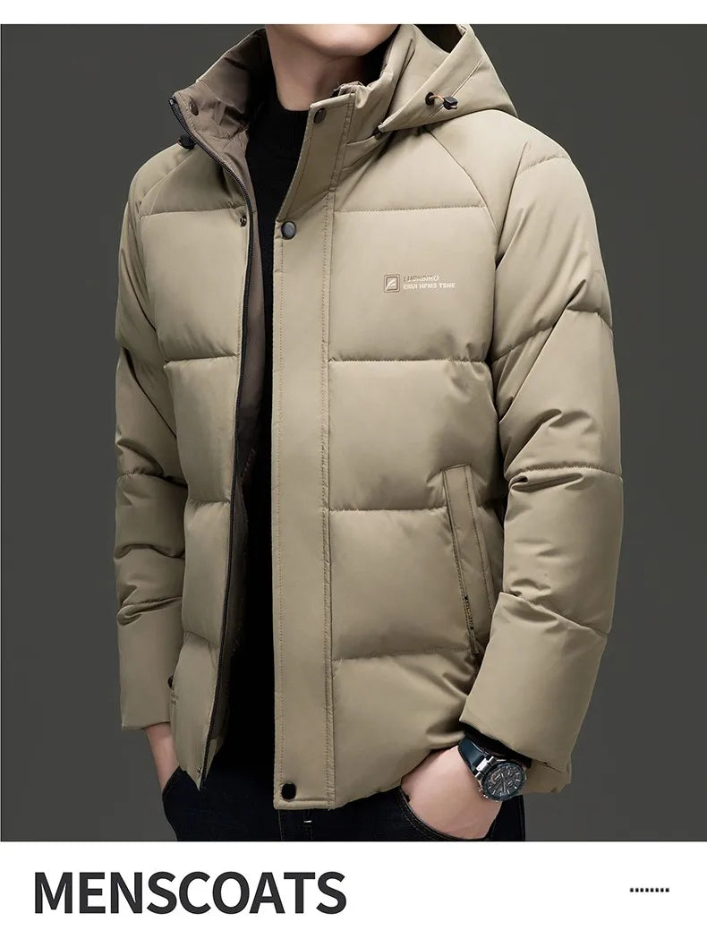 Men's Top Grade Designer Brand, Parka Jacket Cropped Thick Casual Fashion, Hooded Windbreaker, and Quilted Bubble Male Coats