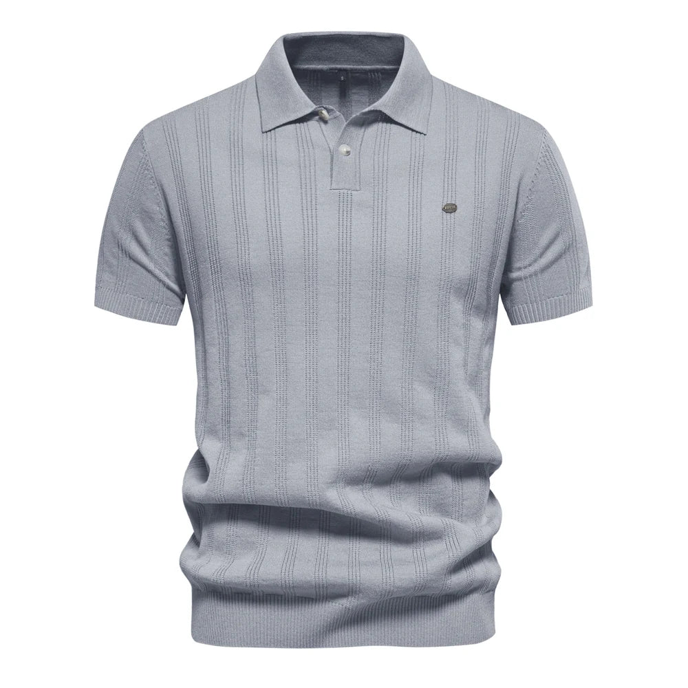 2024 Nieuw zomer geribbeld poloshirt voor heren, ademend en koel, merkkwaliteit heren poloshirts met textuur