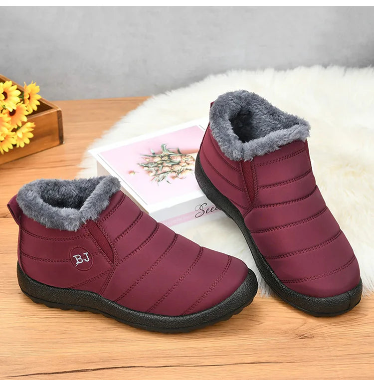 Unisex Snow Warm Boots Slip-On Winter Shoes Fashion Shoes Waterproof Ankle Work Boots For Men & Women