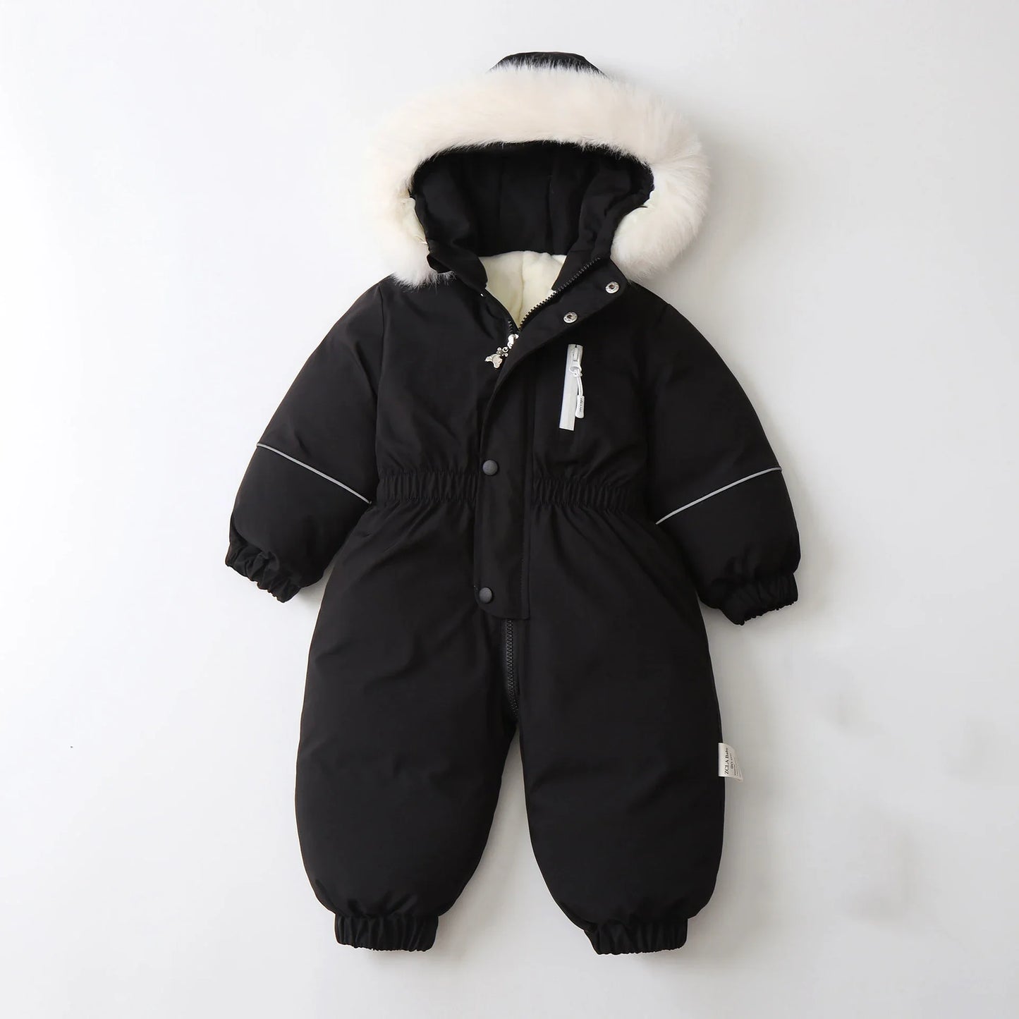 Unisex Children's Winter Warm Ski Suit Polar Fleece Lining Jumpsuit Waterproof Overalls Kid's Hooded Sportswear 1-5Y