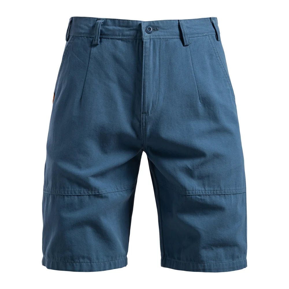2025 Heren 5-inch Casual Shorts 100% Katoen Effen Elastische Taille Zomer Comfortabel Strand Zakelijk Sociaal Multi Kleuren