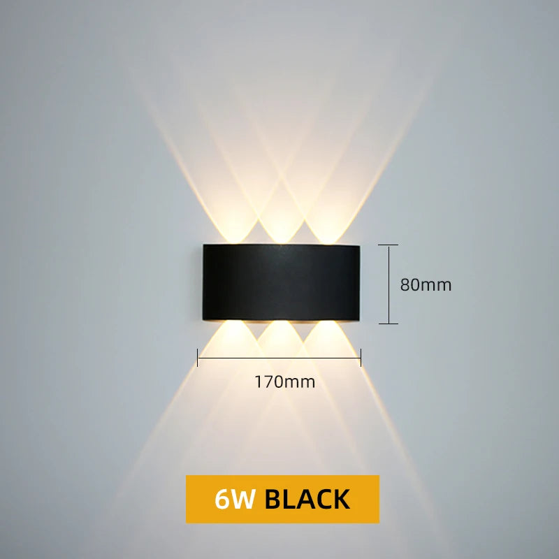Aluminium LED wandlamp waterdicht IP65 buitenverlichting voor in de tuin 8W 12W binnenwandlamp voor slaapkamer woonkamer trapverlichting