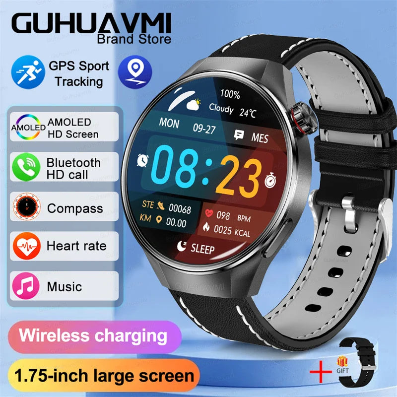 2025 True AMOLED Smart Watch Full Touch Screen 466*466 HD Health Tracker Voice Call Smartwatch For Men & Women - Compatible with Xiaomi & Huawei IOS