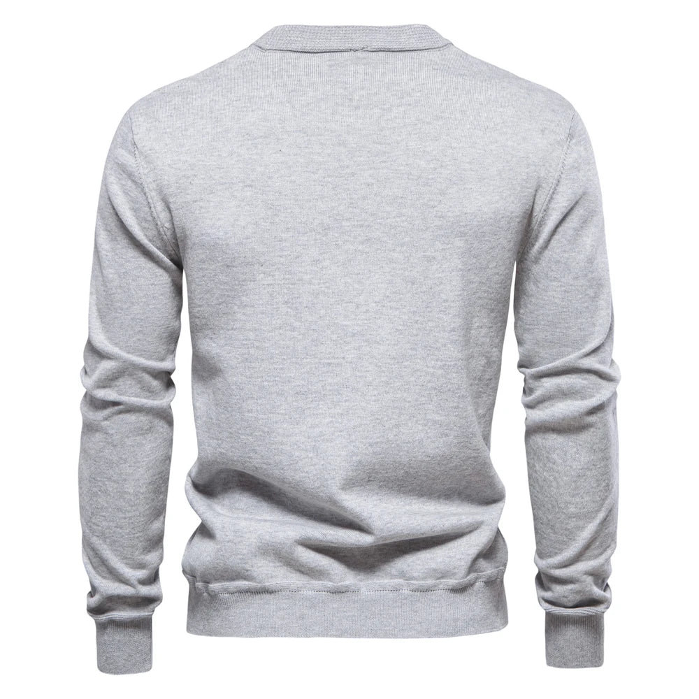 Men's Autumn Cotton Cardigan Sweater Casual Single Breasted Solid Colour High Quality Cotton Sweater For Men