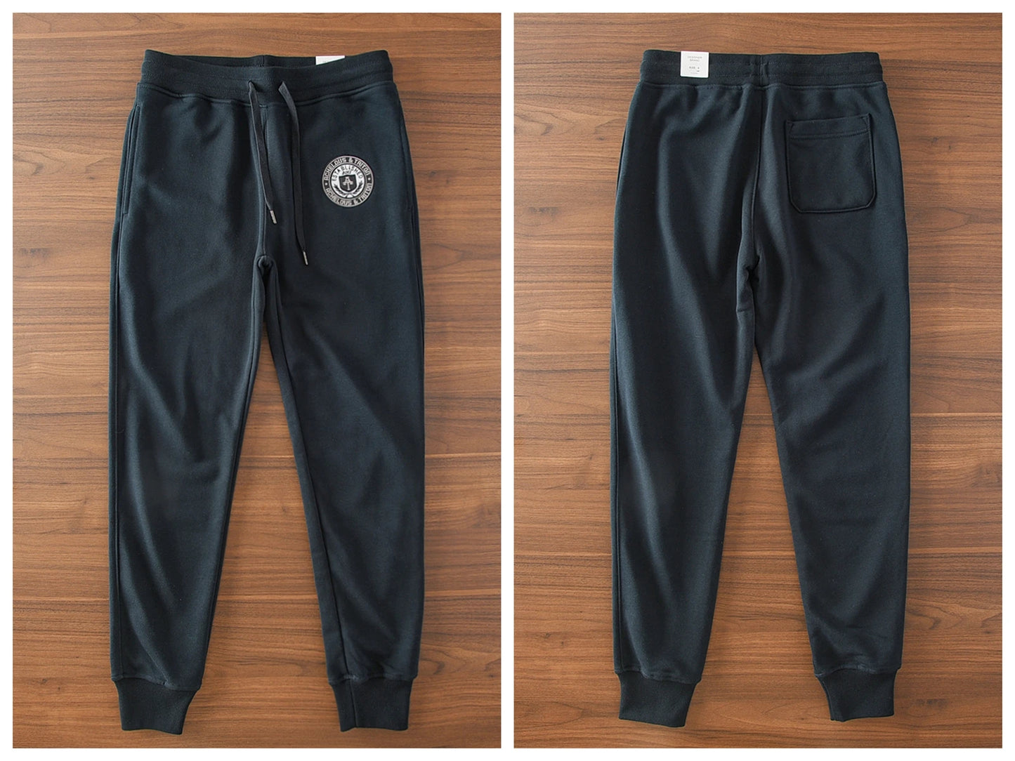 Spring New American Retro Terry Cloth Letter Embroidery Sweatpants Men's Simple Washed Drawstring Casual Sports Ankle-tied Pants
