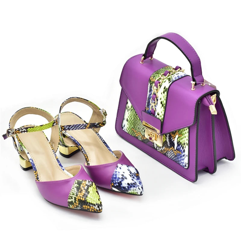 Women's Designers Italian Shoe and Bag Set for Nigerian Ladies' Luxury Party Shoes With Sexy High Heels