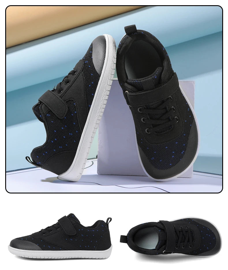 Boys Girls Wide Toe Barefoot Sneakers Minimalist Lightweight Non Slip Kids Walking Skate Shoes Comfortable Breathable Soft