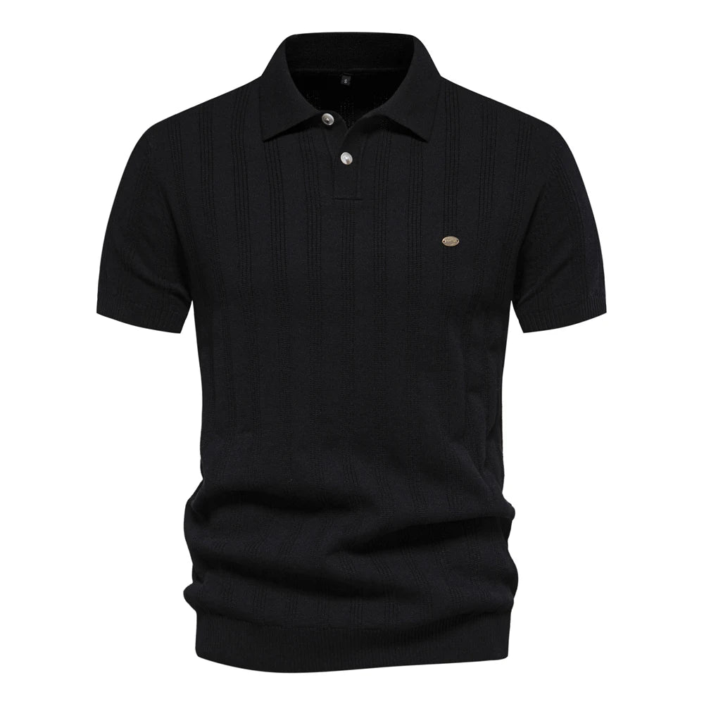 2024 Nieuw zomer geribbeld poloshirt voor heren, ademend en koel, merkkwaliteit heren poloshirts met textuur