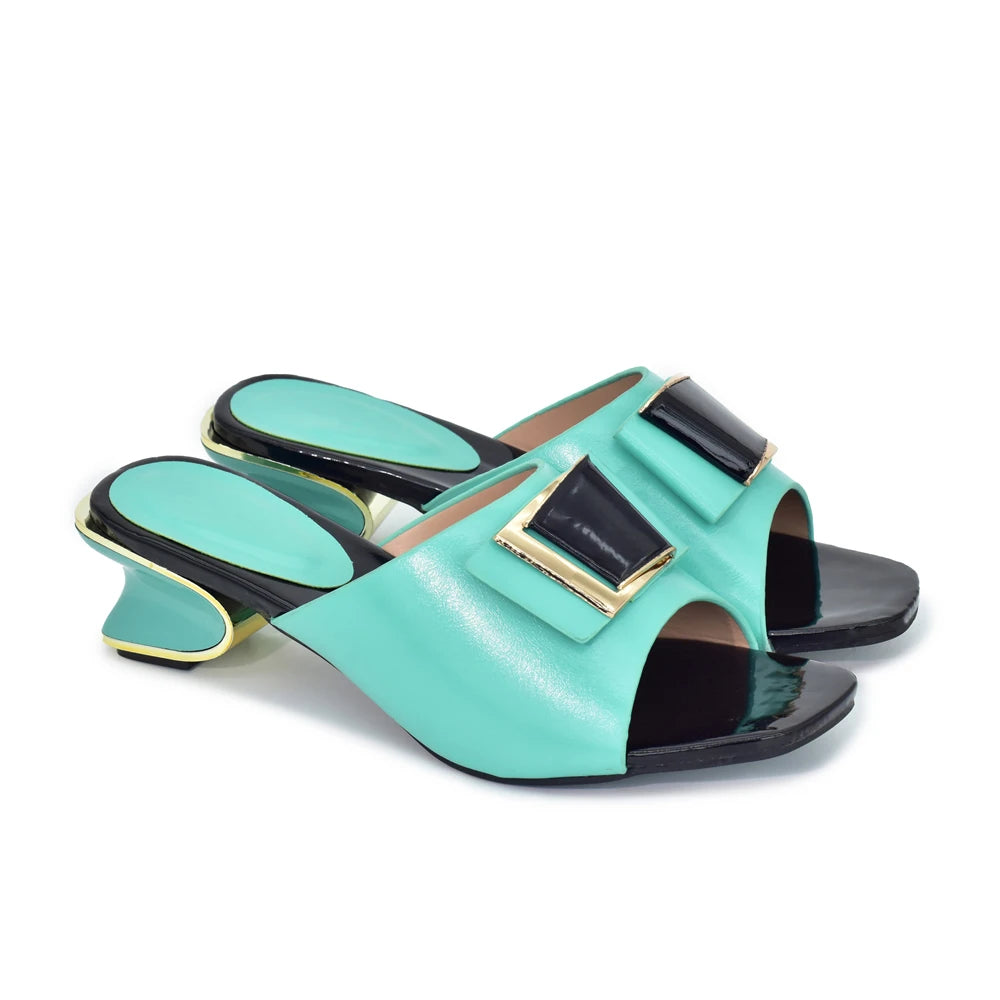 2025 Italian Women High Quality African Wedding Shoe Suitable for Spring & Autumn Pumps Sexy Buckles High Heels Shoes