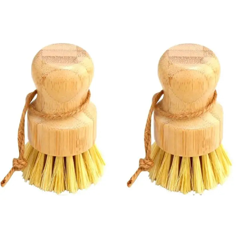 2 stuks bamboe afwasborstel natuurlijke scrub reinigingsborstel groenteborstel voor afwas gietijzeren potten pannen badkamer keuken gootsteen