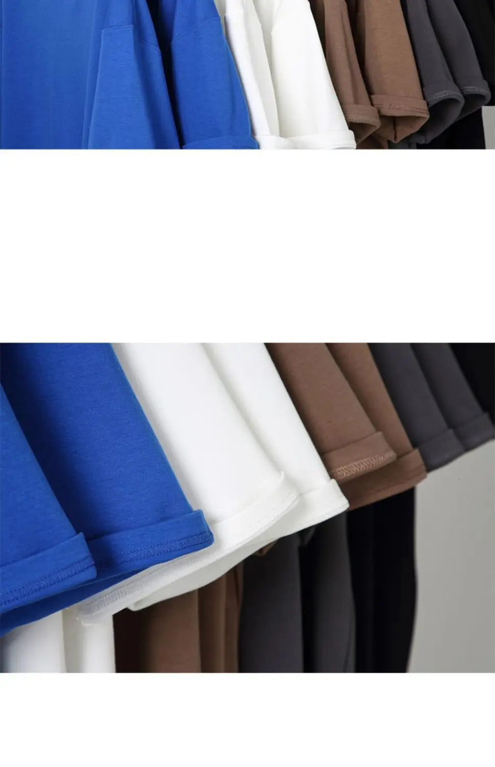 Black White GSM 500g Heavy-Duty Pure Cotton T-shirt Thickened Threaded Round Neck Short Sleeves Three Needle Half Sleeve Tees