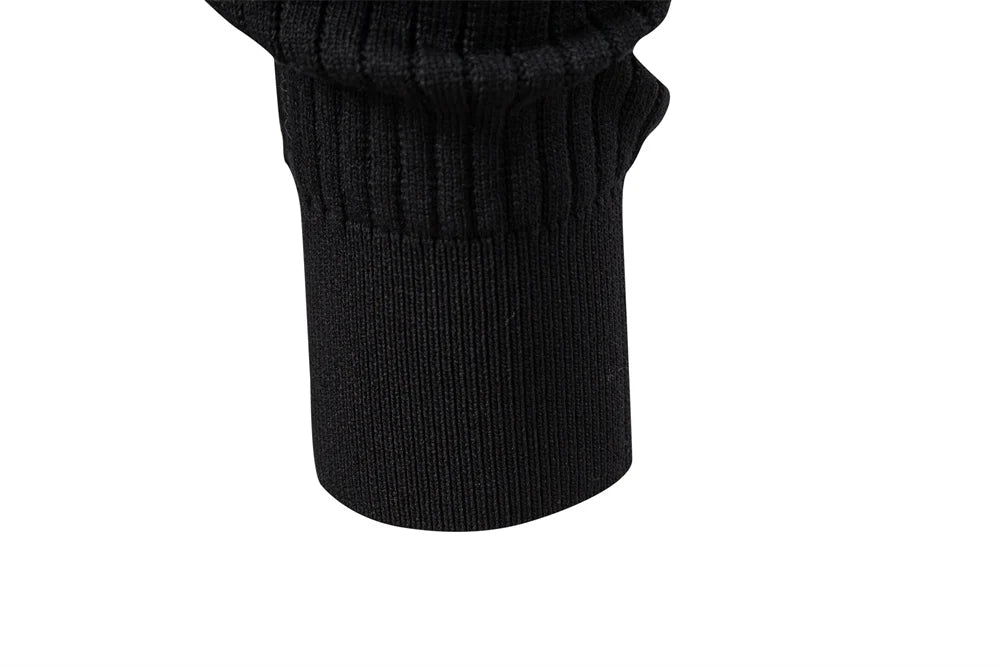 Men's Long Sleeve T-Shirt Fashion Knitted Slim Fit Polo Sweater Ribbed Henley Collar T-Shirt For Men