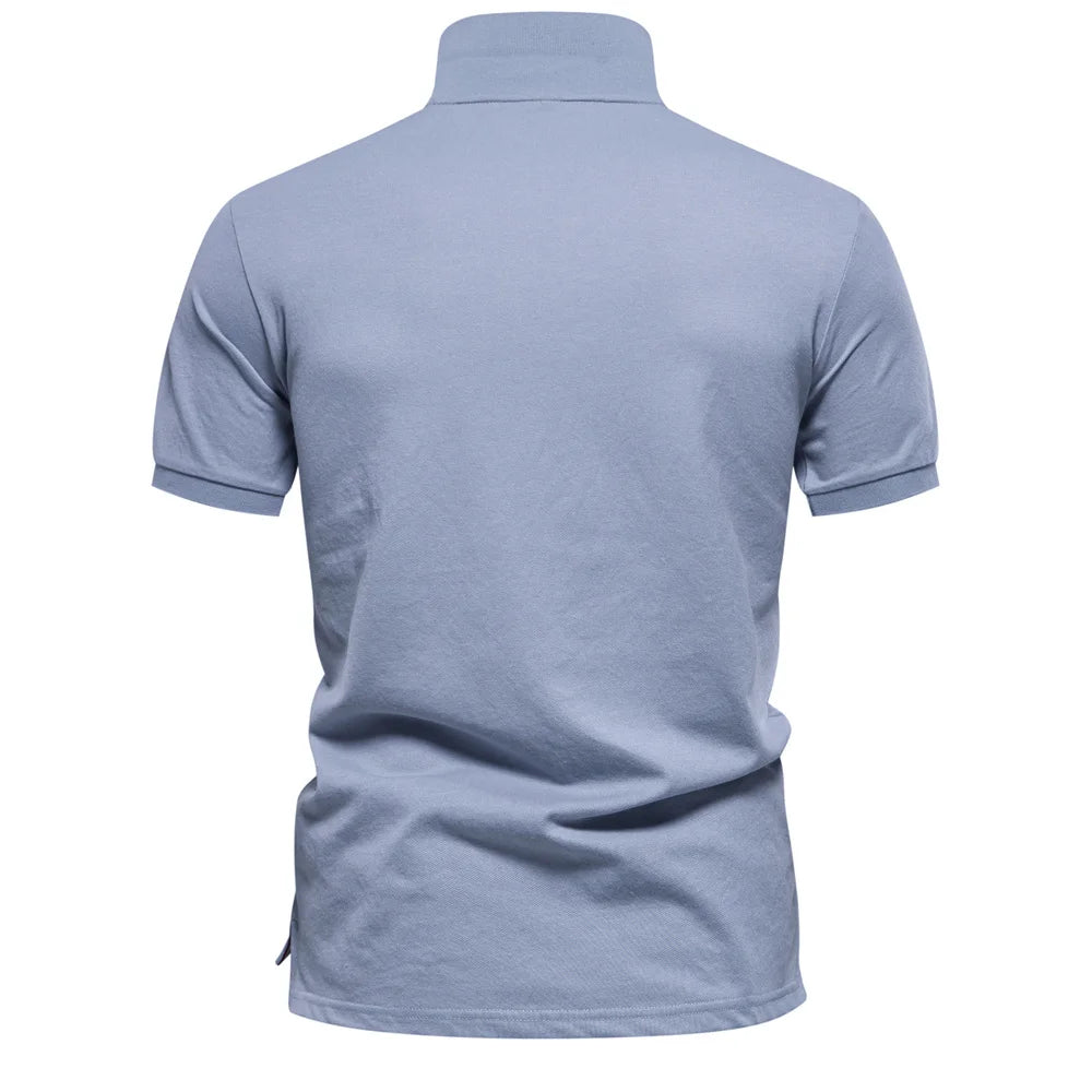 Men's Short Sleeve Polo Shirt, Gradient Printed, Cotton Blend, Summer Fashion, New Design