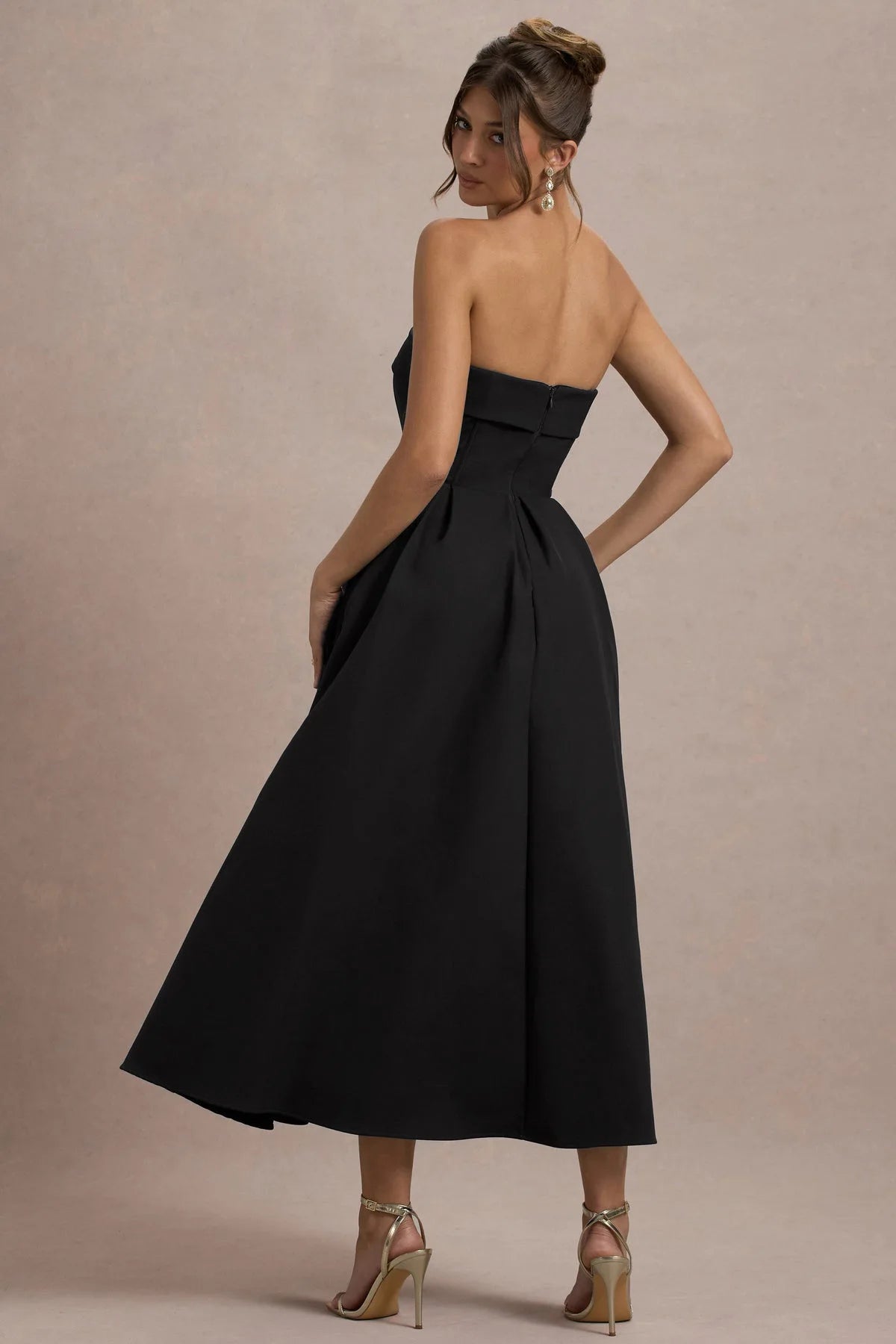 2025 Franse mode elegante lange avondjurk vrouwen high-end effen mouwloze strapless feestjurk chique minimalistische kleding
