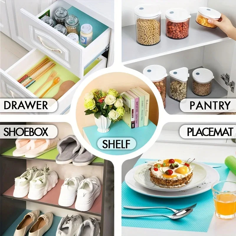 4 stuks EVA waterdichte koelkastmat, wasbaar, schimmelwerend keukenmatje, anti-olie kastlade placemat, warmte-isolerende koelkastmat