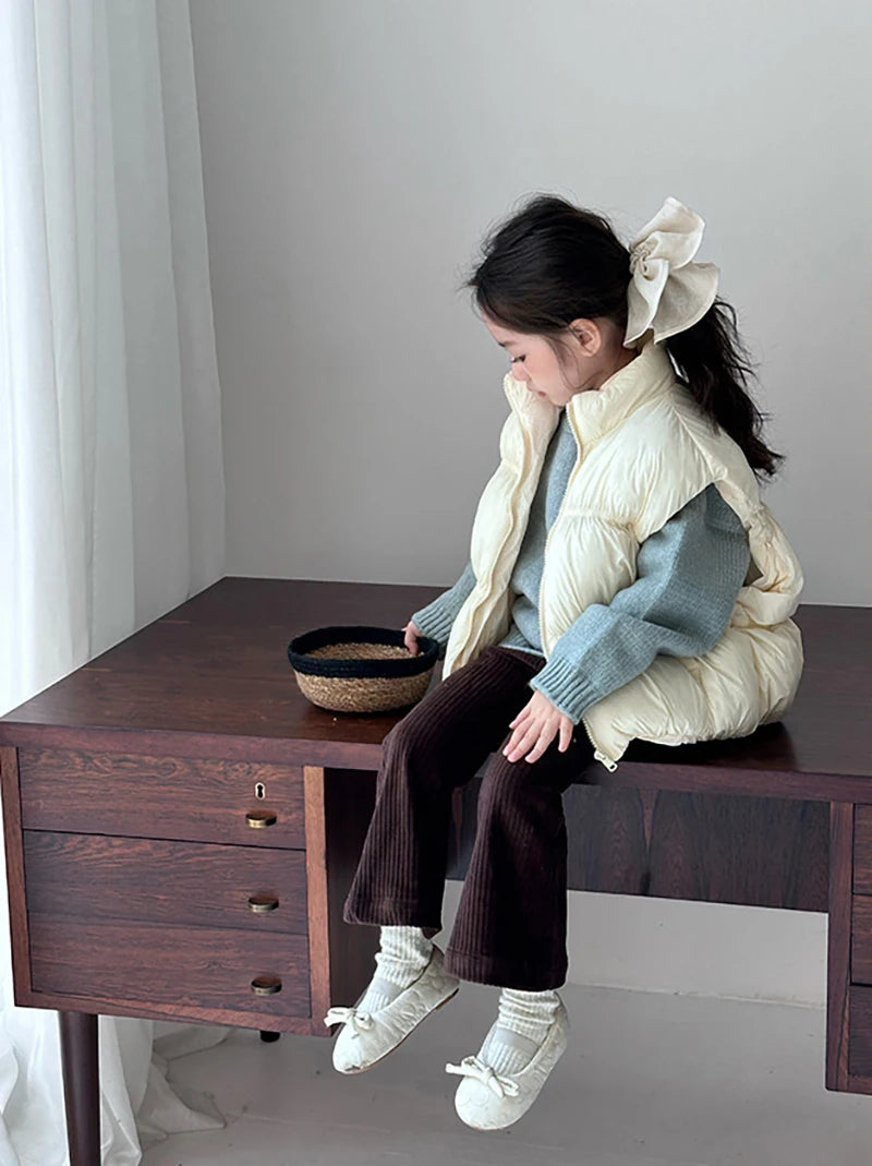 New Autumn & Winter Kids Vest Children's Thickened Turtleneck Waistcoat Korean Style Girls Boys Trendy Warm Outwear 2-6Y Unisex