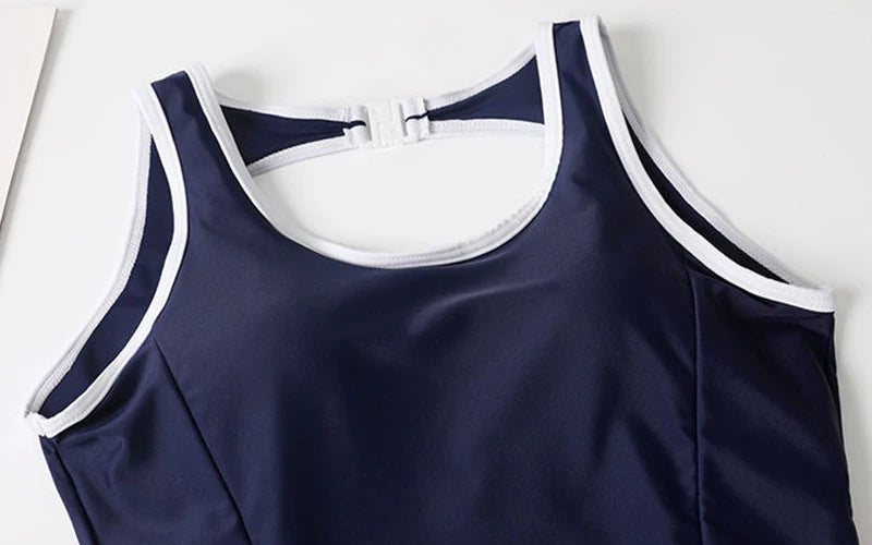 Women's Simple Solid One-Piece Swimsuit Sport Racing Style Body Shaping Beach Bathing Suit Sexy Backless Slimming Swimwear